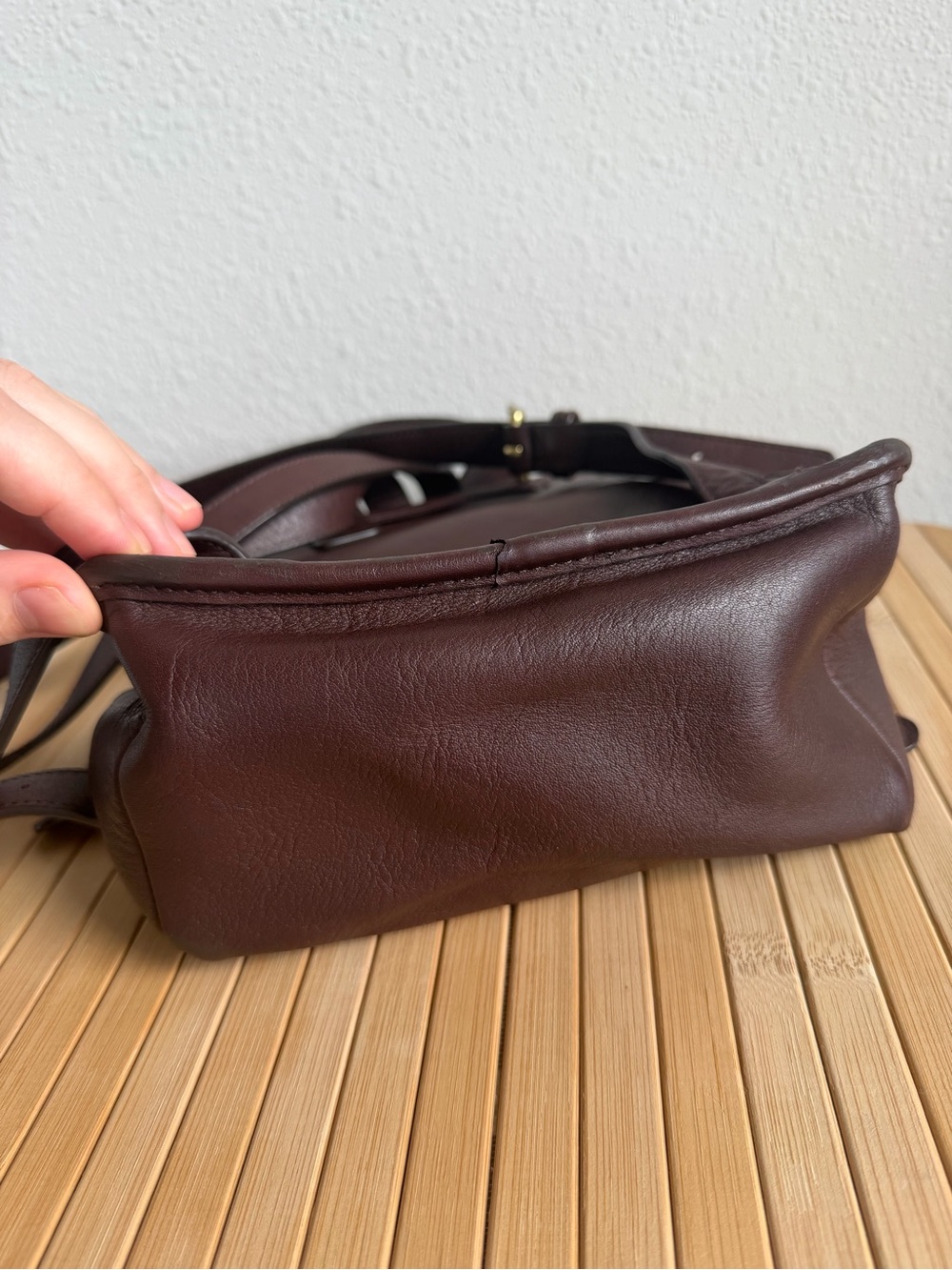 Vintage Coach Brown Leather Turnlock Backpack Bag - Picture 6 of 12
